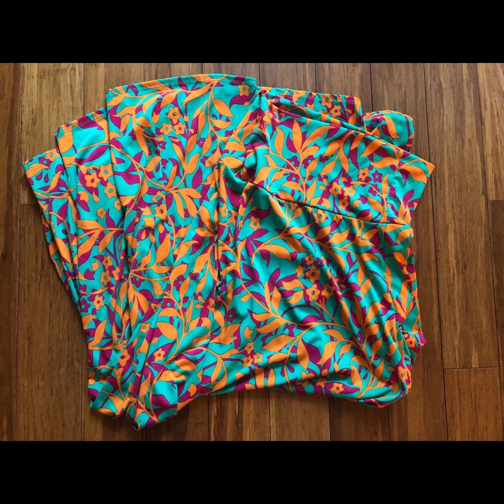 LuLaRoe Small Maxi green orange pink